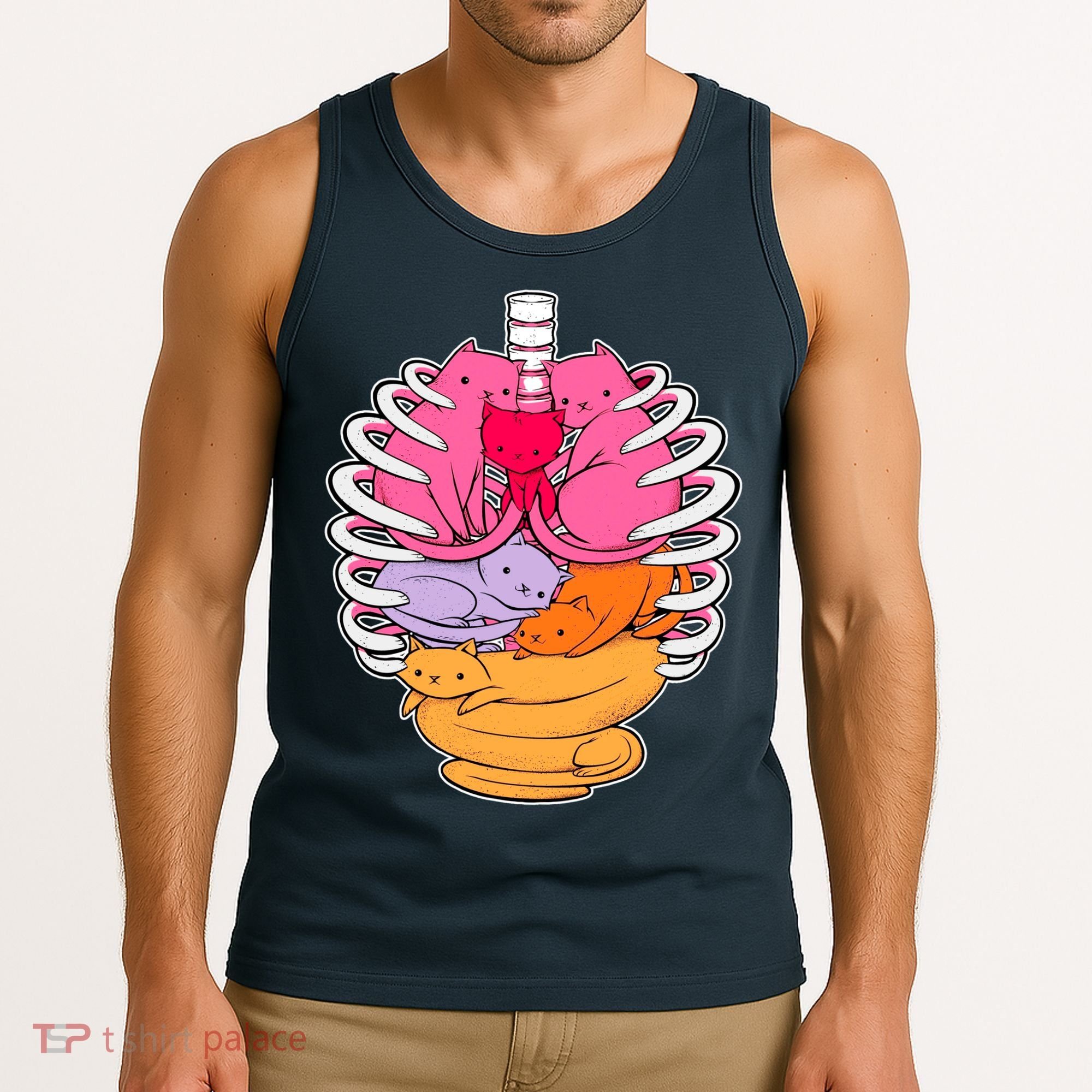 Aanatomicat Cat Chest Skeleton Tank Top