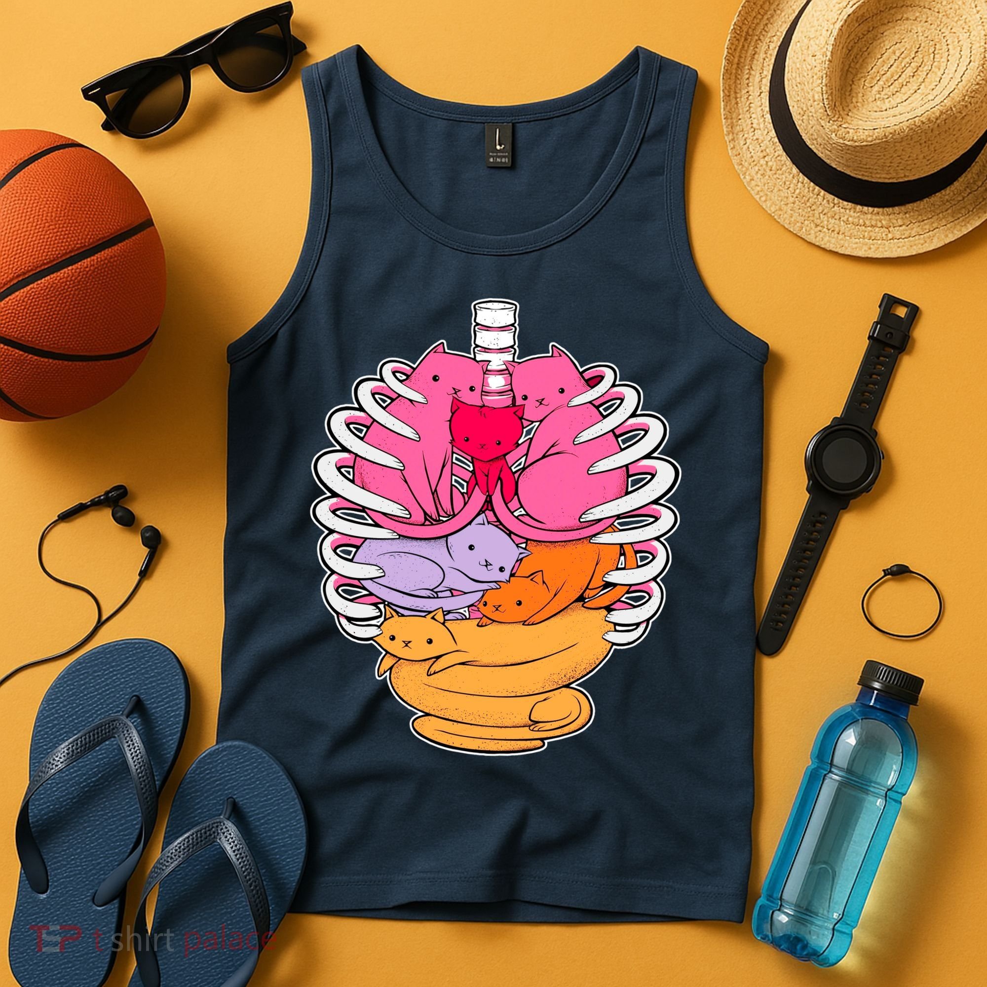 Aanatomicat Cat Chest Skeleton Tank Top