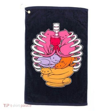 Aanatomicat Cat Chest Skeleton Golf Towel
