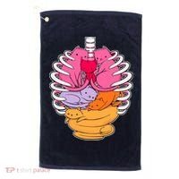Aanatomicat Cat Chest Skeleton Golf Towel thumb 0