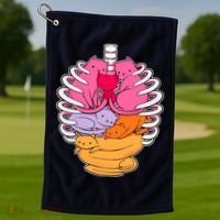 Aanatomicat Cat Chest Skeleton Golf Towel thumb 1