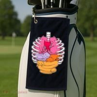 Aanatomicat Cat Chest Skeleton Golf Towel thumb 2