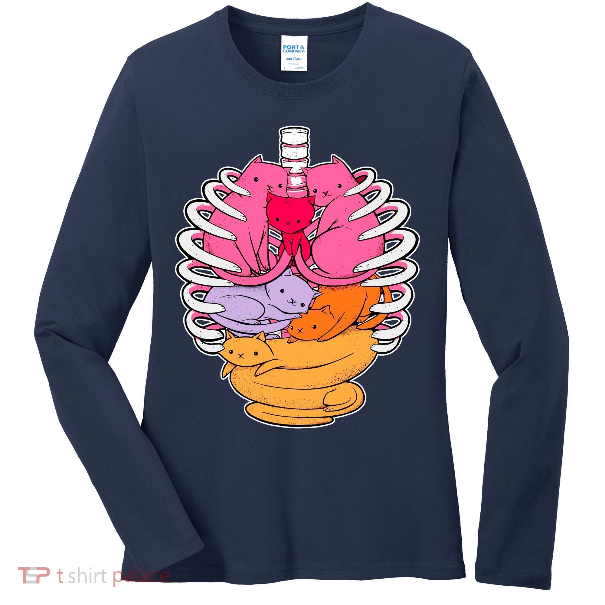 Aanatomicat Cat Chest Skeleton Women's Long Sleeve Shirt