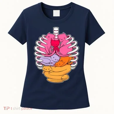 Aanatomicat Cat Chest Skeleton Women's T-Shirt