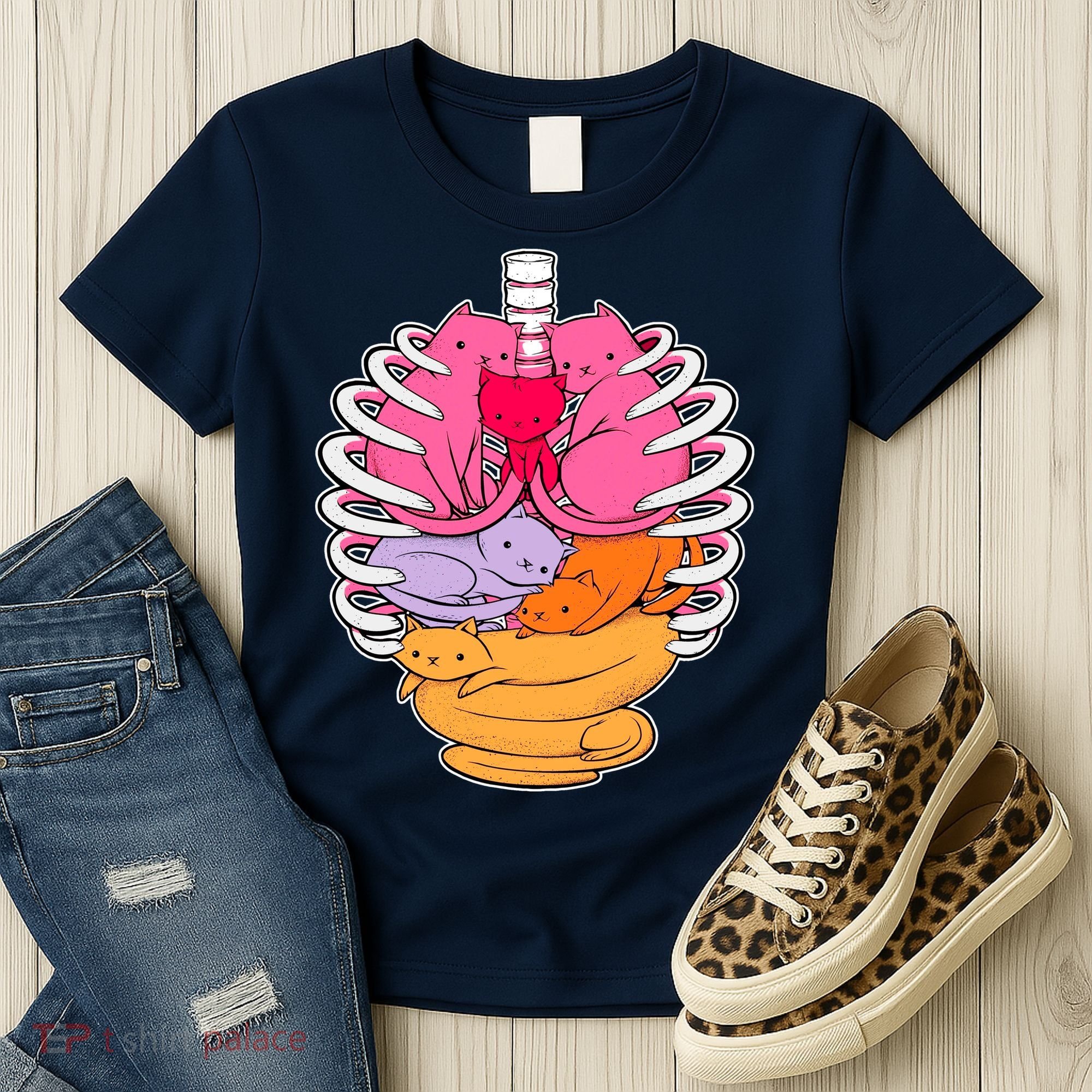 Aanatomicat Cat Chest Skeleton Women's T-Shirt