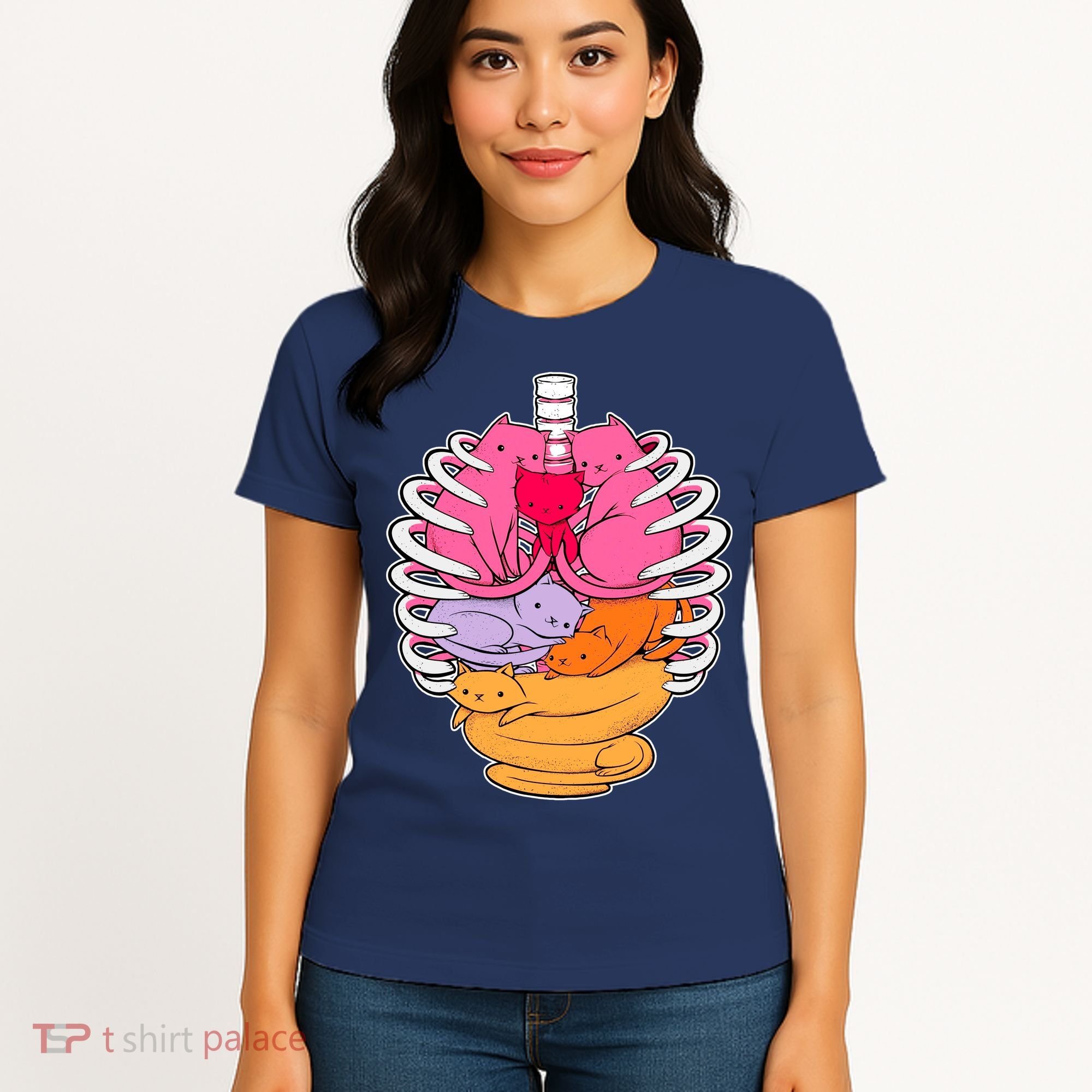 Aanatomicat Cat Chest Skeleton Women's T-Shirt