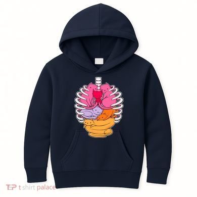 Aanatomicat Cat Chest Skeleton Kids Hoodie