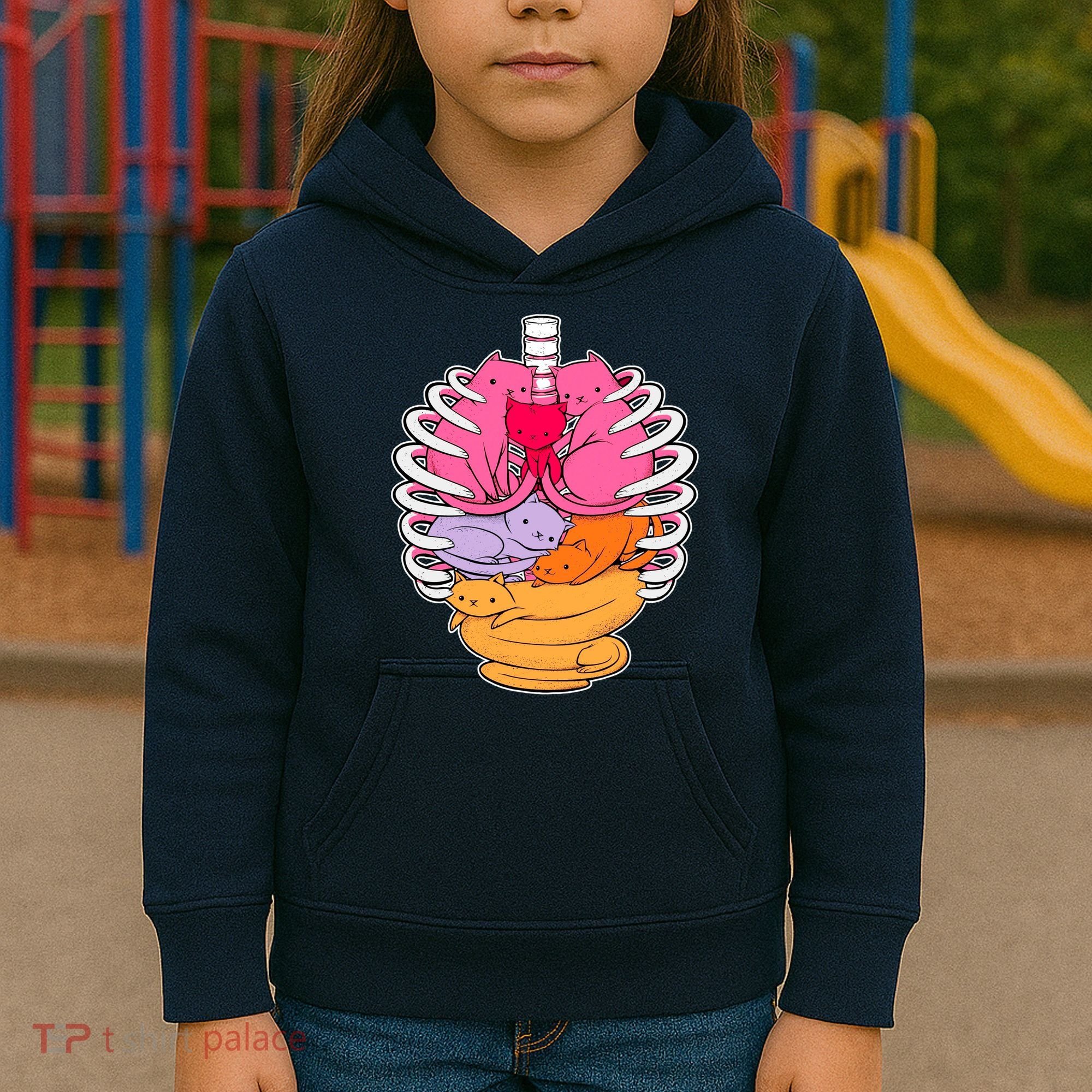 Aanatomicat Cat Chest Skeleton Kids Hoodie