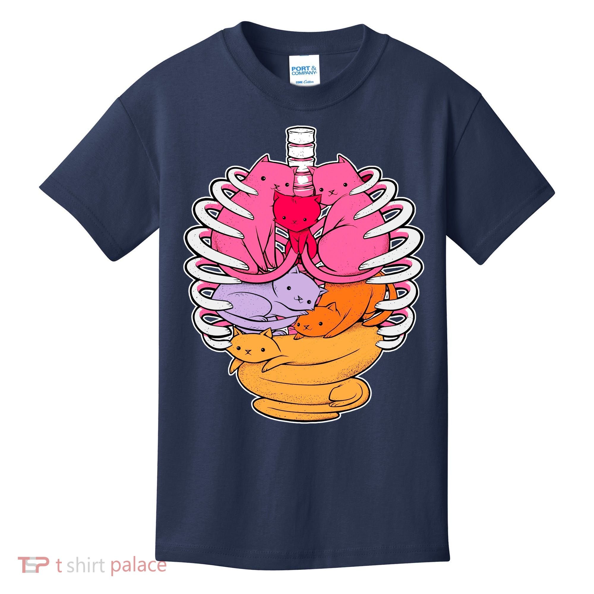 Aanatomicat Cat Chest Skeleton Kids T-Shirt