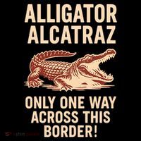 Alligator Alcatraz One Way Across This Border Women's Hoodie thumb 2