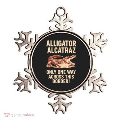 Alligator Alcatraz One Way Across This Border Ornament