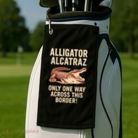 Alligator Alcatraz One Way Across This Border Golf Towel thumb 2