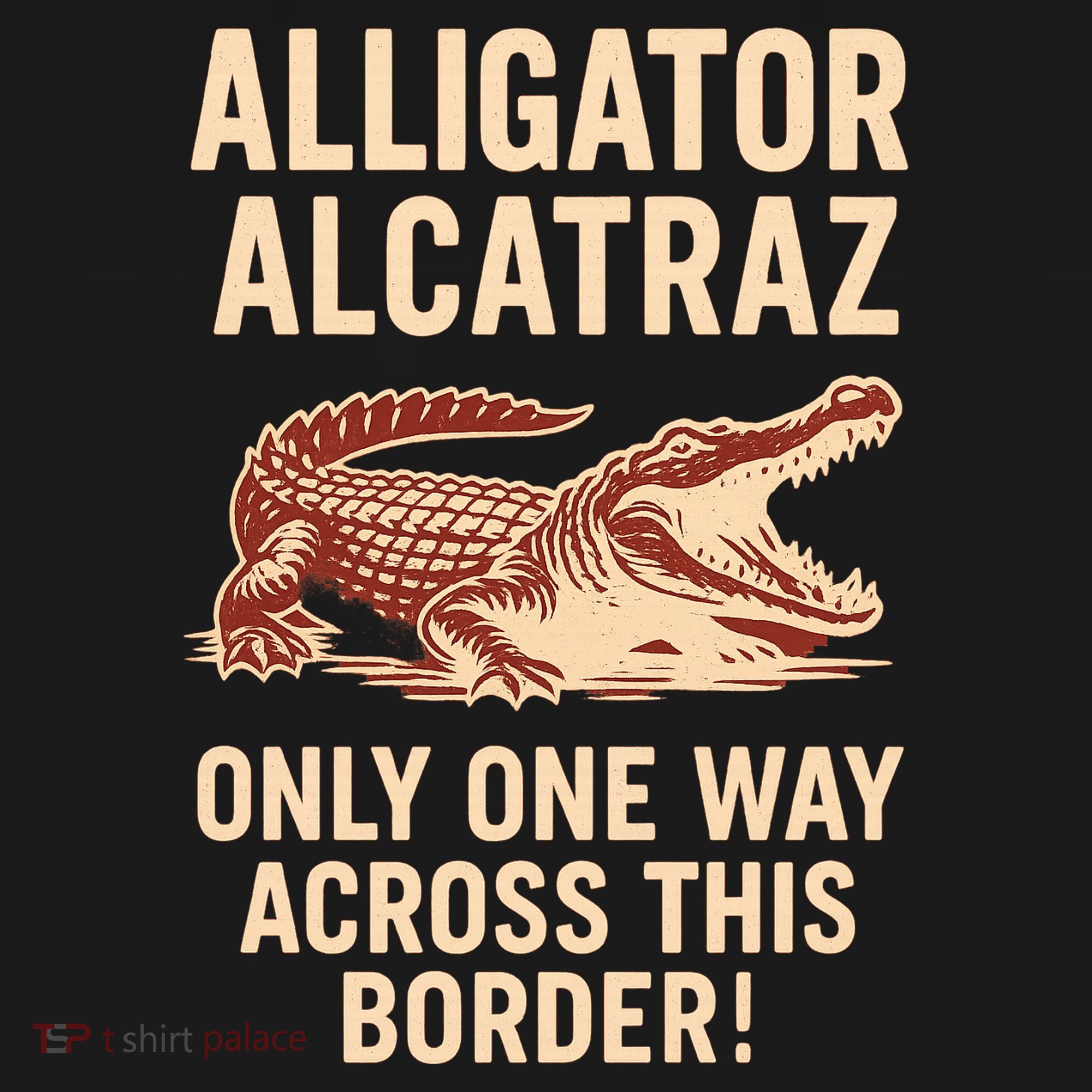 Alligator Alcatraz One Way Across This Border Women's Long Sleeve Shirt