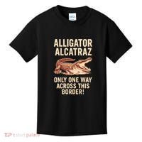 Alligator Alcatraz One Way Across This Border Kids T-Shirt thumb 0