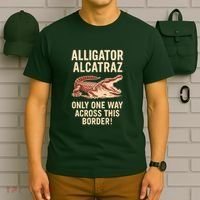 Alligator Alcatraz One Way Across This Border T-Shirt thumb 6