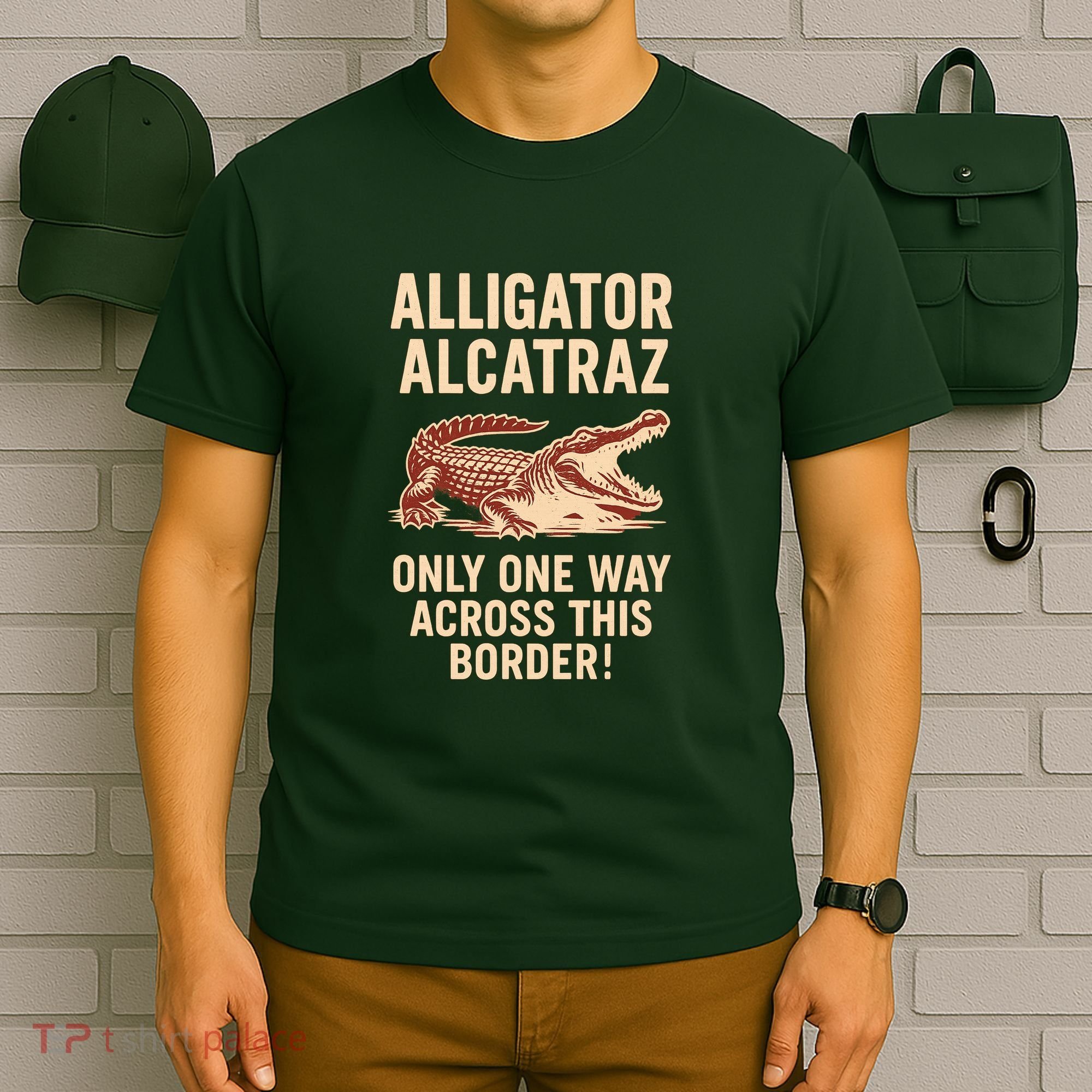 Alligator Alcatraz One Way Across This Border T-Shirt