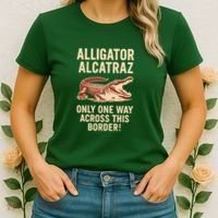 Alligator Alcatraz One Way Across This Border Women's T-Shirt thumb 2
