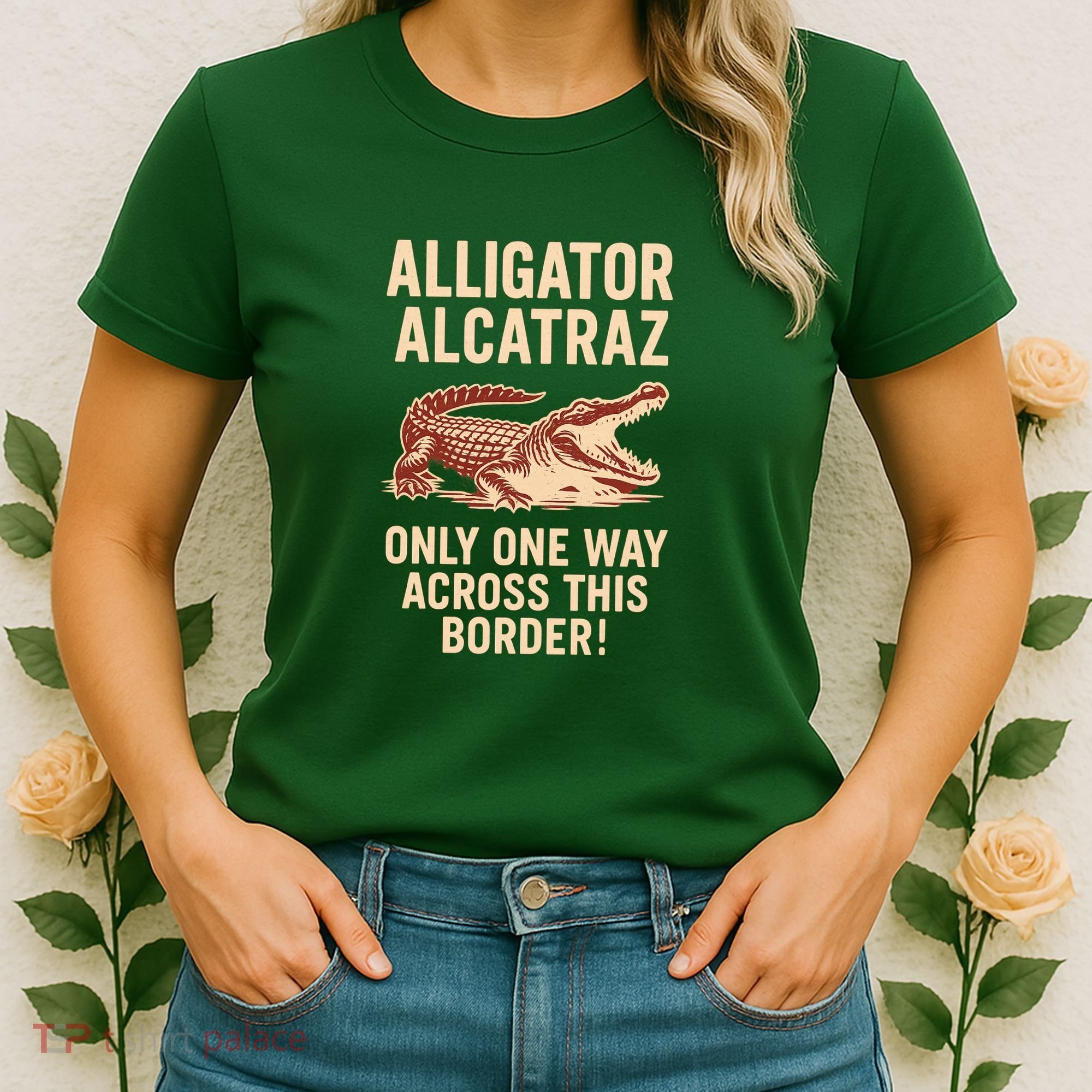 Alligator Alcatraz One Way Across This Border Women's T-Shirt
