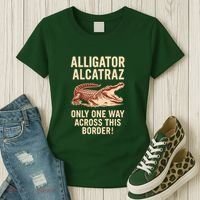 Alligator Alcatraz One Way Across This Border Women's T-Shirt thumb 3