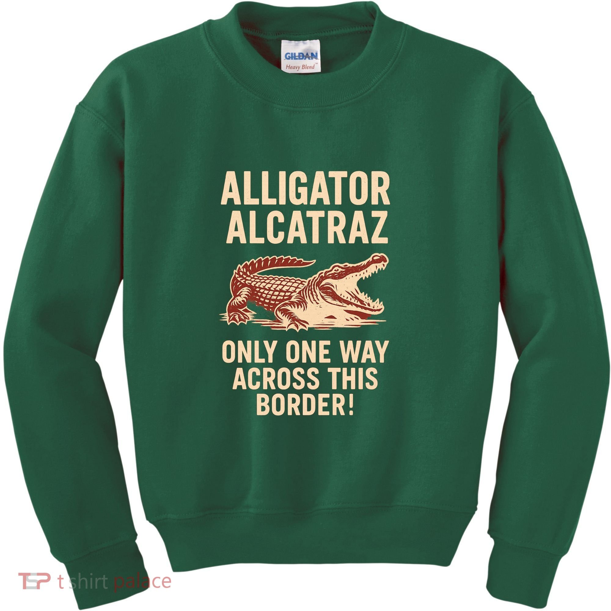 Alligator Alcatraz One Way Across This Border Kids Sweatshirt