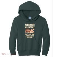 Alligator Alcatraz One Way Across This Border Kids Hoodie thumb 0