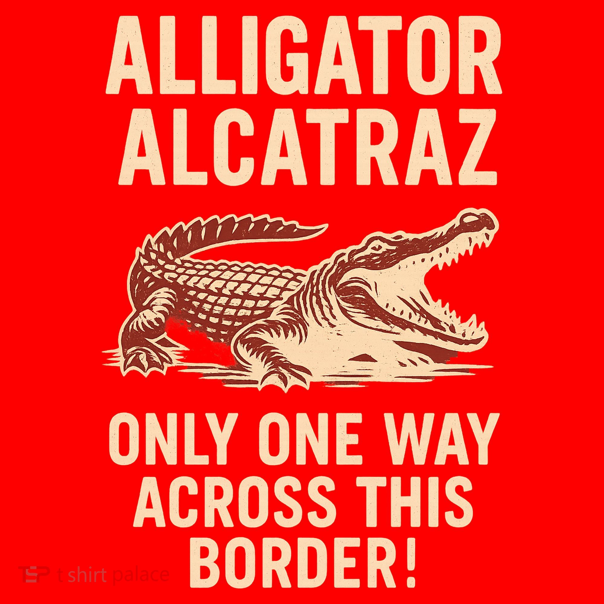 Alligator Alcatraz One Way Across This Border Santa Hat