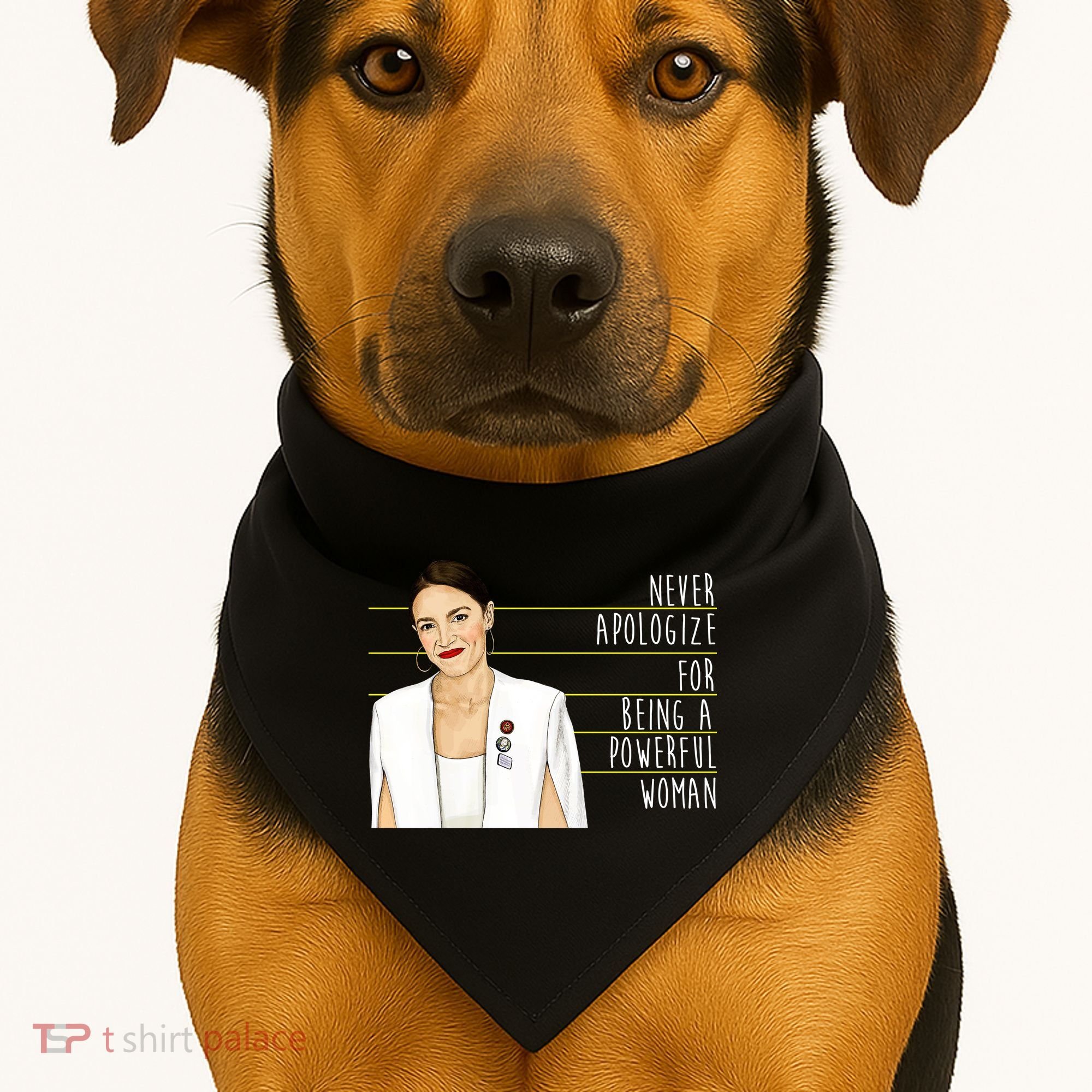 AOC Alexandria Ocasio Cortez Powerful Woman Quote USA-Made Doggie Bandana