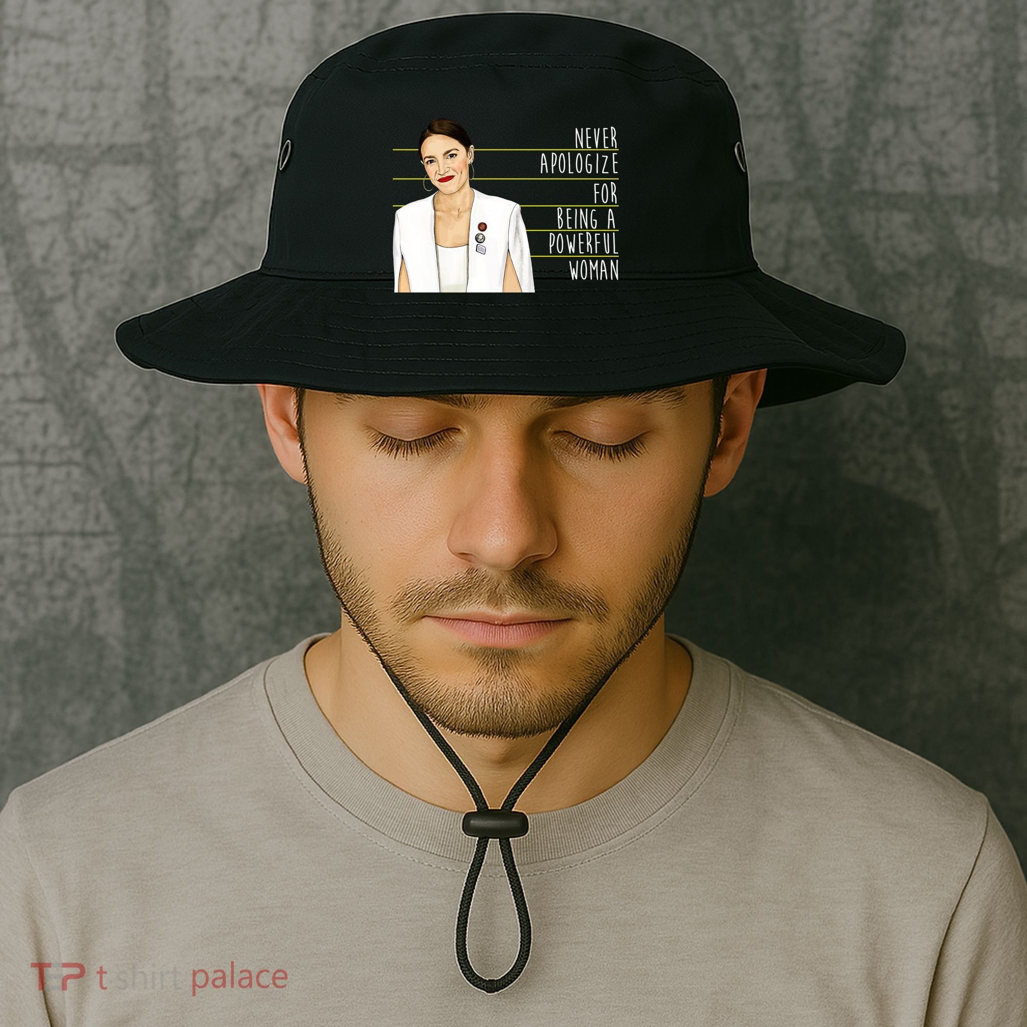 AOC Alexandria Ocasio Cortez Powerful Woman Quote Bucket Hat
