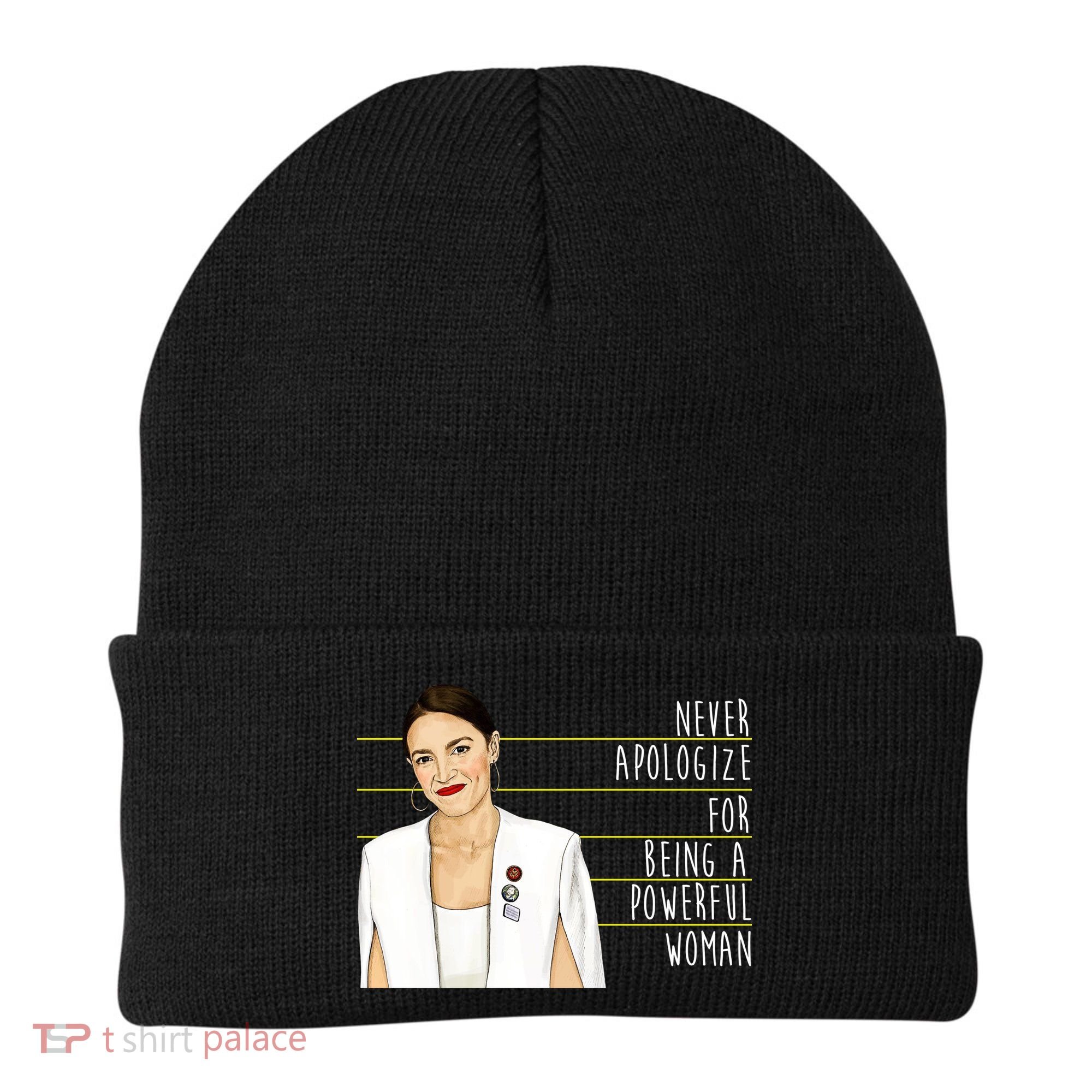 AOC Alexandria Ocasio Cortez Powerful Woman Quote Beanie