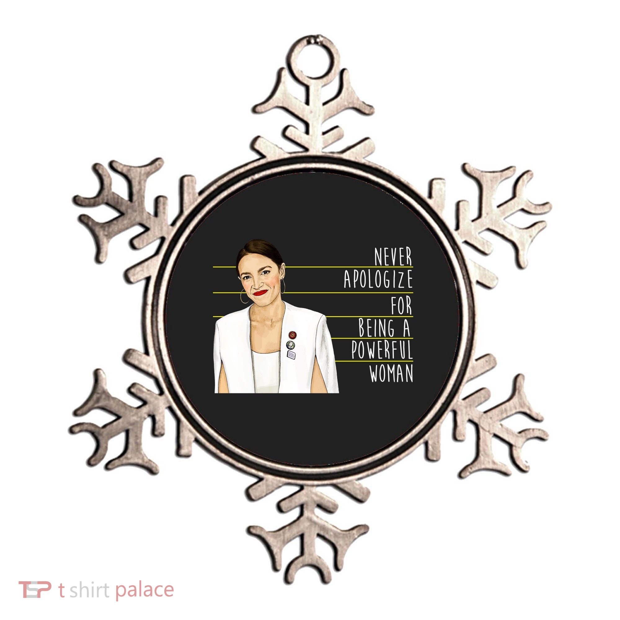 AOC Alexandria Ocasio Cortez Powerful Woman Quote Ornament