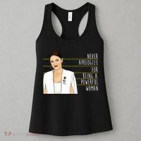 AOC Alexandria Ocasio Cortez Powerful Woman Quote Women's Tank Top thumb 3