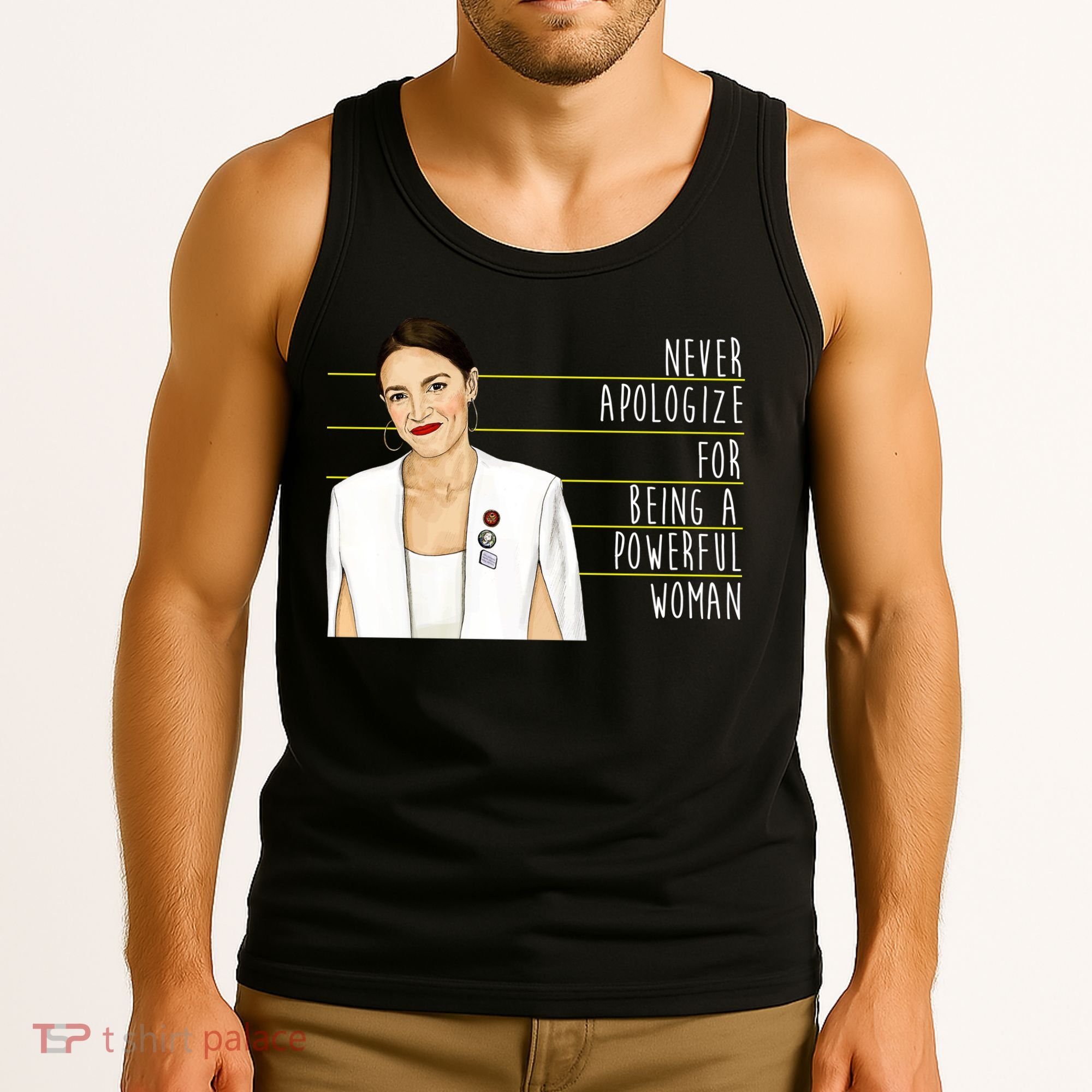 AOC Alexandria Ocasio Cortez Powerful Woman Quote Tank Top
