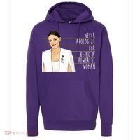 AOC Alexandria Ocasio Cortez Powerful Woman Quote Hoodie thumb 0
