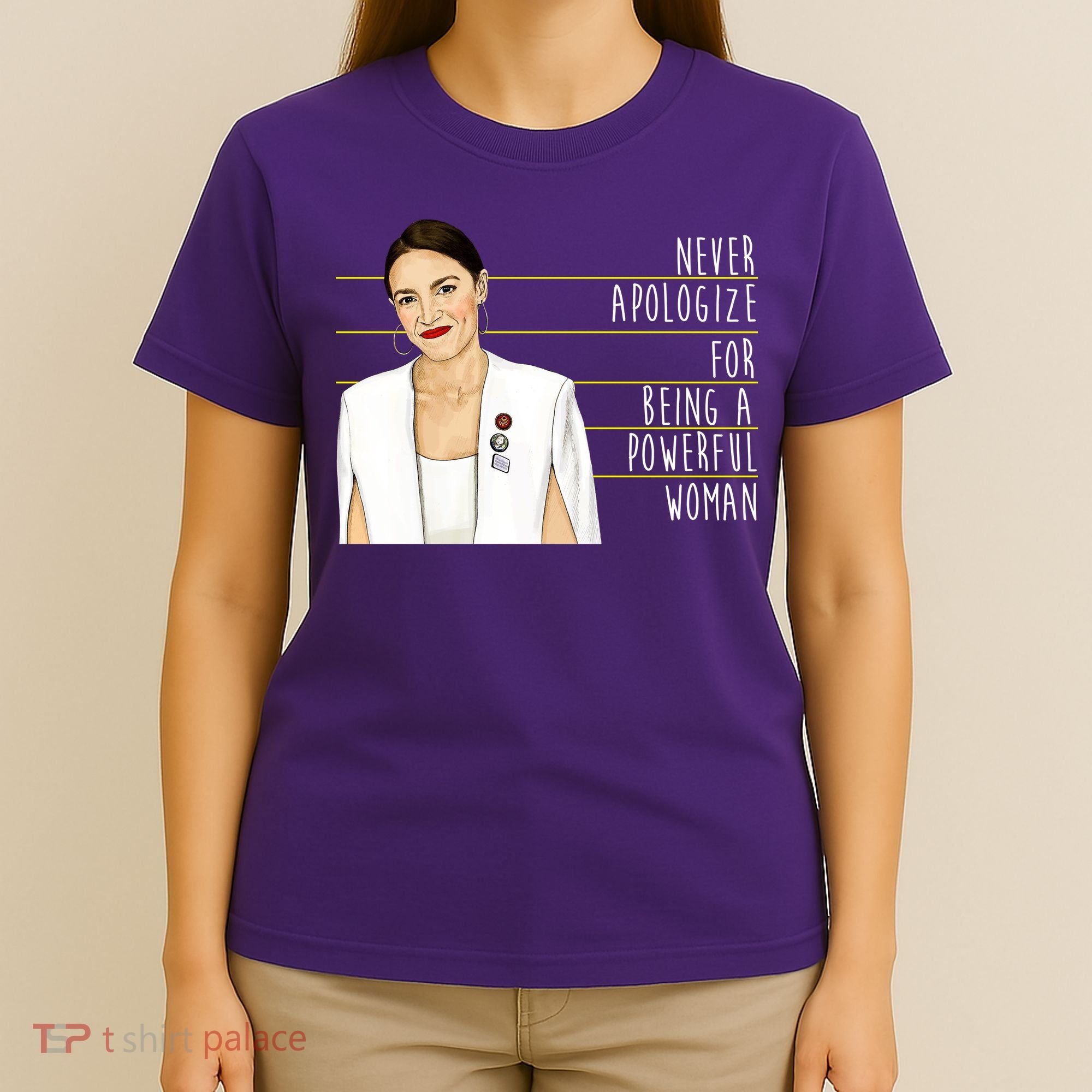 AOC Alexandria Ocasio Cortez Powerful Woman Quote T-Shirt