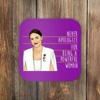 AOC Alexandria Ocasio Cortez Powerful Woman Quote Coaster thumb 0