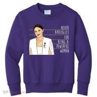 AOC Alexandria Ocasio Cortez Powerful Woman Quote Kids Sweatshirt thumb 0