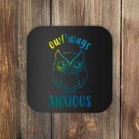 Always Anxious Owl Funny Coaster thumb 0