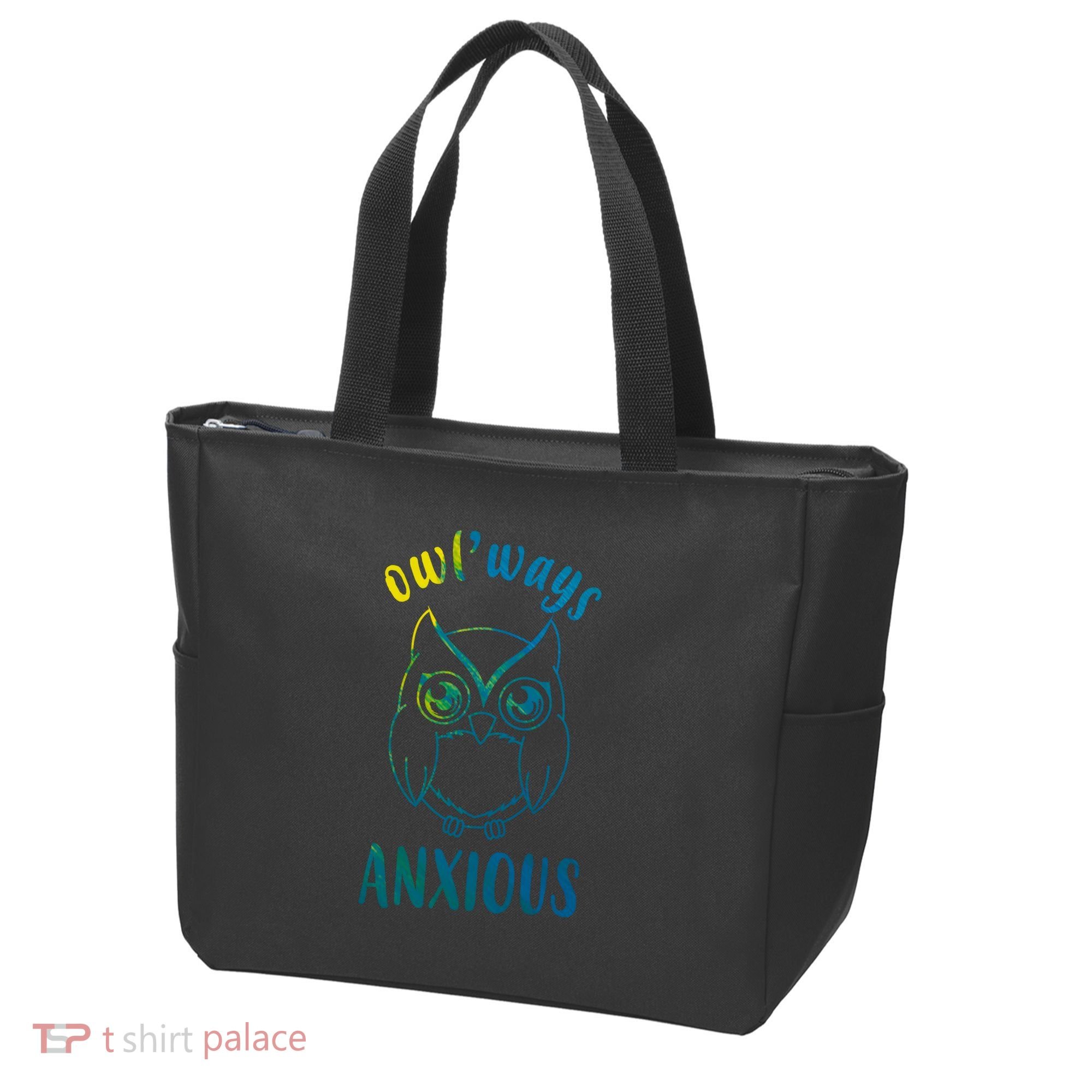 Always Anxious Owl Funny Tote Bag