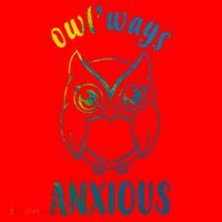Always Anxious Owl Funny Santa Hat thumb 1
