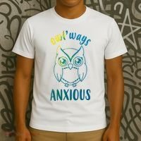 Always Anxious Owl Funny T-Shirt thumb 3