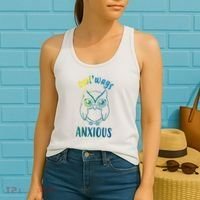Always Anxious Owl Funny Women's Tank Top thumb 2