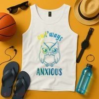 Always Anxious Owl Funny Tank Top thumb 4