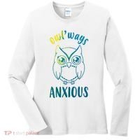 Always Anxious Owl Funny Women's Long Sleeve Shirt thumb 0