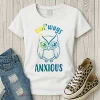 Always Anxious Owl Funny Women's T-Shirt thumb 3