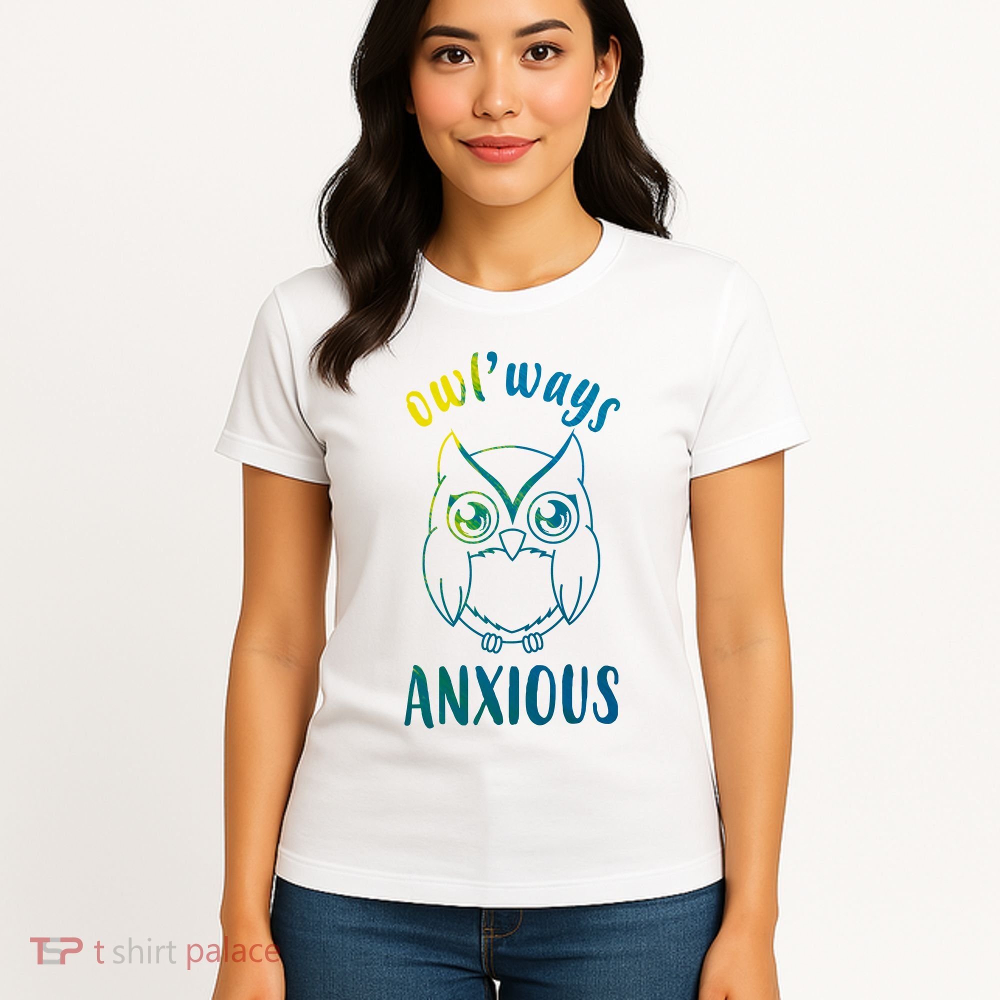 Always Anxious Owl Funny Women's T-Shirt
