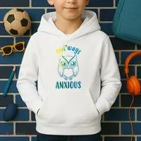 Always Anxious Owl Funny Kids Hoodie thumb 2