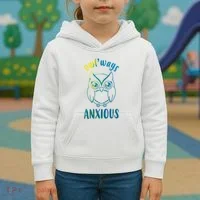 Always Anxious Owl Funny Kids Hoodie thumb 3