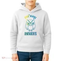Always Anxious Owl Funny Kids Hoodie thumb 4