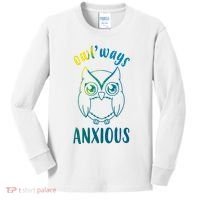 Always Anxious Owl Funny Kids Long Sleeve Shirt thumb 0