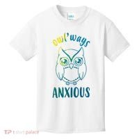 Always Anxious Owl Funny Kids T-Shirt thumb 0